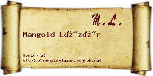 Mangold Lázár névjegykártya